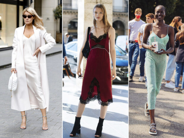 Gathered Slip Dress